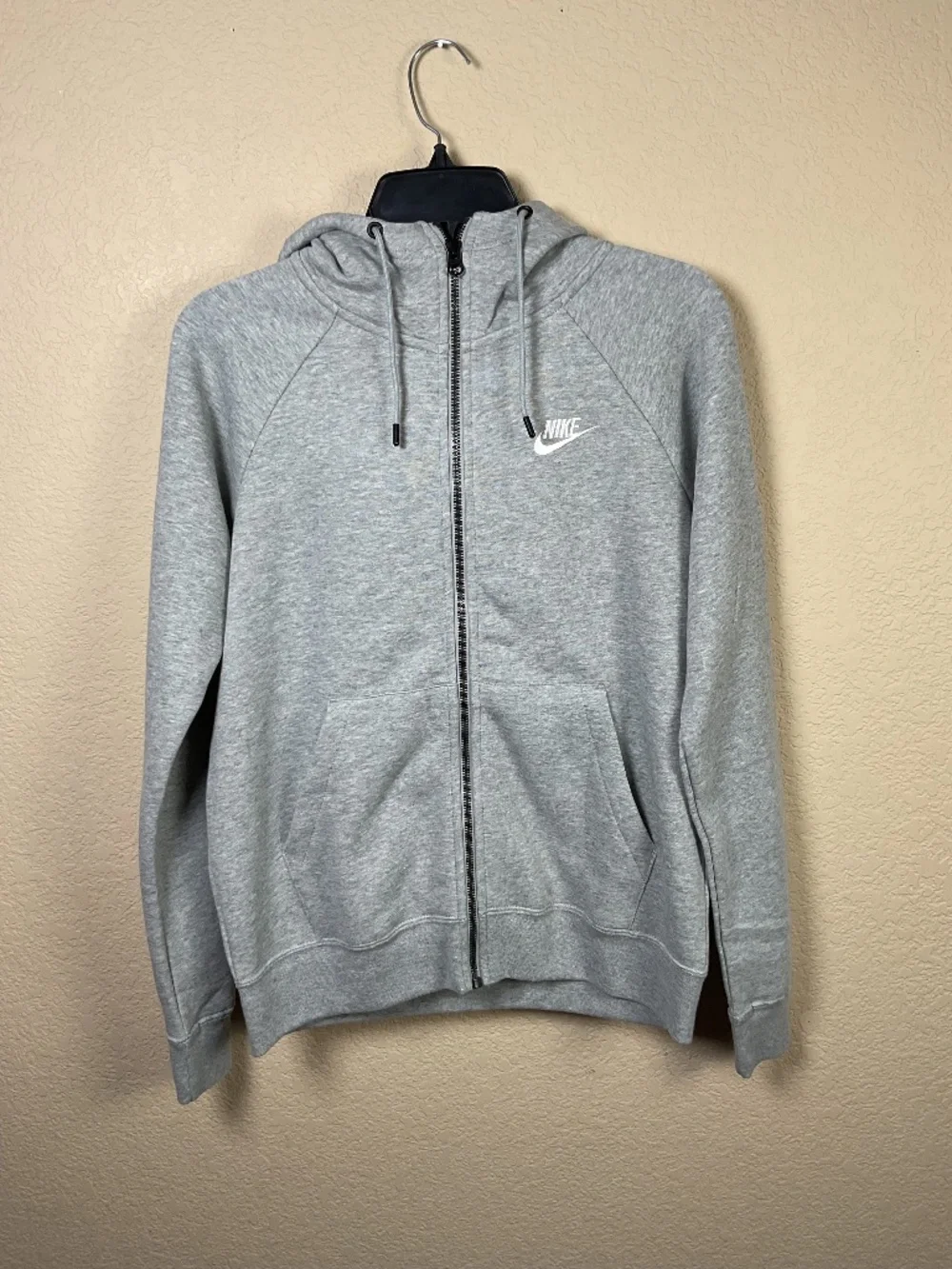 Nike Womens SM Gray Sportswear Club Fleece Full Zip Hoodie Jacket Athletic NWT